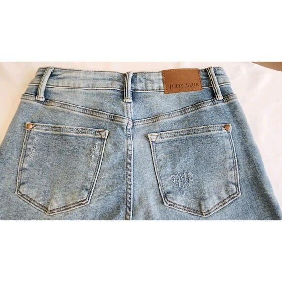 Judy Blue Women’s Jeans Size 0 / 24 Distressed Straight Leg 00s Vintage Wash - Picture 13 of 16
